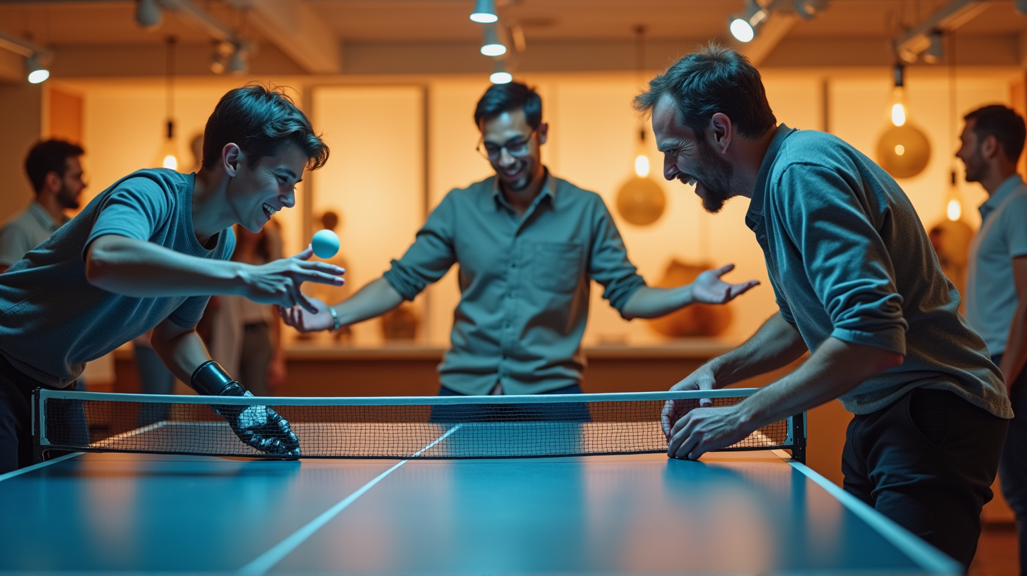 Amputees Ondersteuningsgroep Neemt deel aan Spannende Tafeltennis Robot Uitdaging