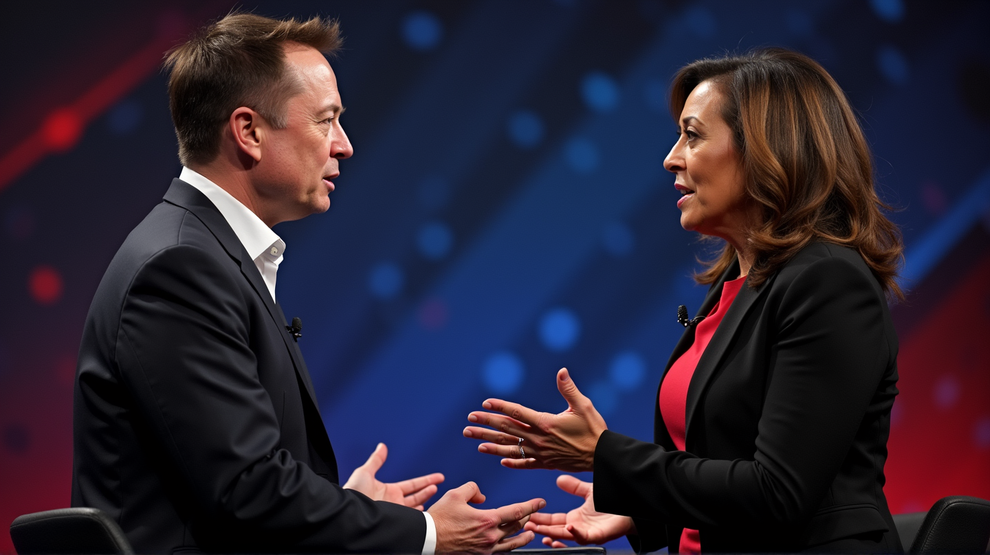 Elon Musk Wijst op de Ironie in Kamala Harris’s Standpunt over Censuur