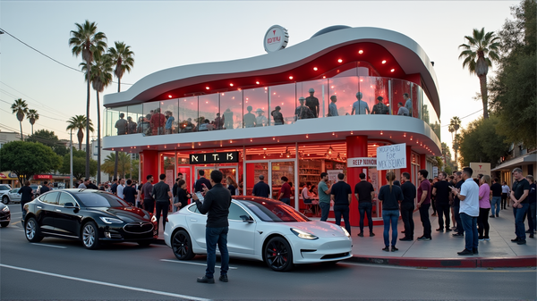 Elon Musks Tesla Diner Zorgt voor Controverse en Protesten